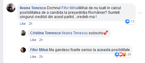 Mihai Fifor spune că se gândeşte "serios" la o candidatură la prezidenţiale