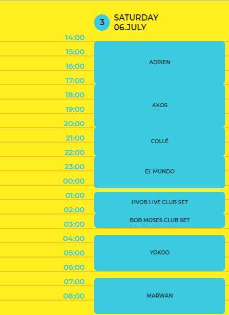 Program Neversea 6 iulie 2019, ziua 3