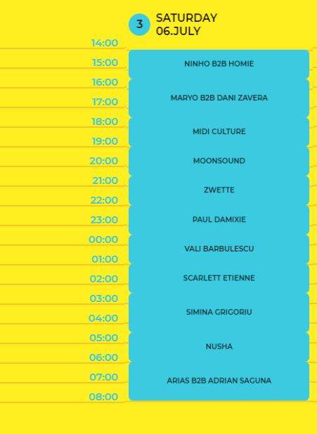 Program Neversea 6 iulie 2019, ziua 3
