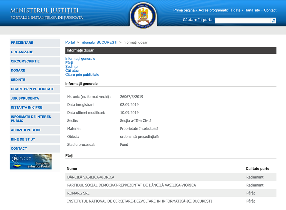 Viorica Dancilă a dat în judecată ROMARG și Institutul de Cercetare în Informatică pentru că nu îi funcționează site-ul
