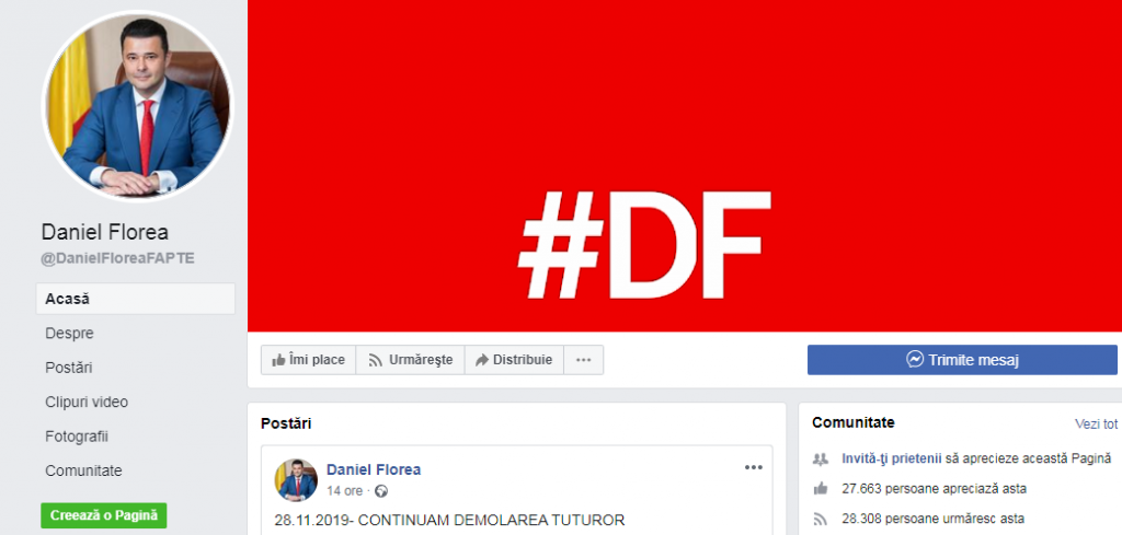 G4Media: Primarul Daniel Florea a creat două firme ale căror nume conțin simbolurile sale de campanie electorală