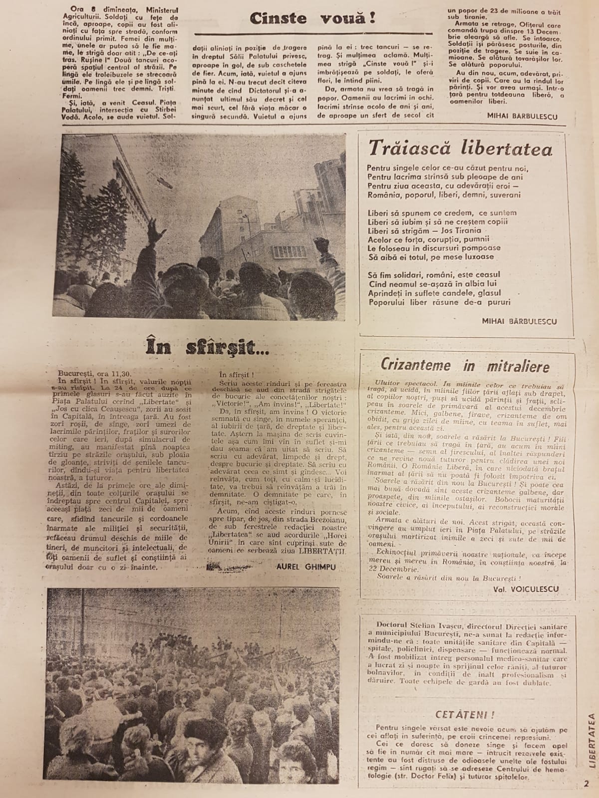 Libertatea La 30 De Ani Ziarul Care A Ieșit Pe Geam și A Intrat