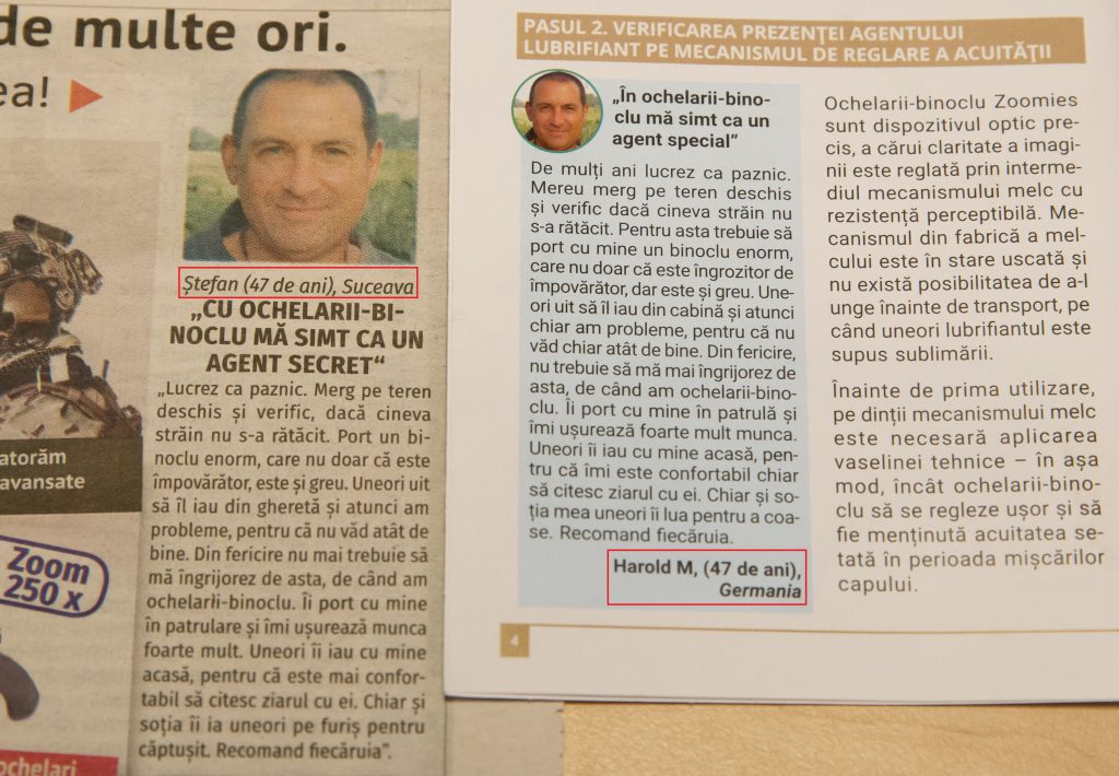Am mers pe urmele unei reclame înșelătoare apărute în propriul ziar, după sesizarea unui cititor. Cum sunt escrocați oamenii cu ochelari-binoclu „miraculoși”!