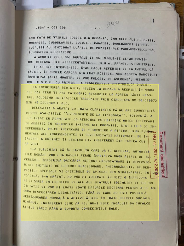 Documentele MAE român arată că Meleșcanu a mințit și în 1989, și acum. În fața diplomaților străini, el numea crimele de la Timișoara ”zvonuri colportate în scopuri dușmănoase”