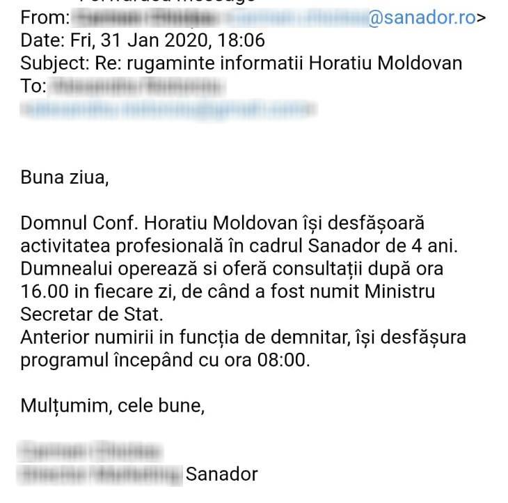 răspuns Sanador
