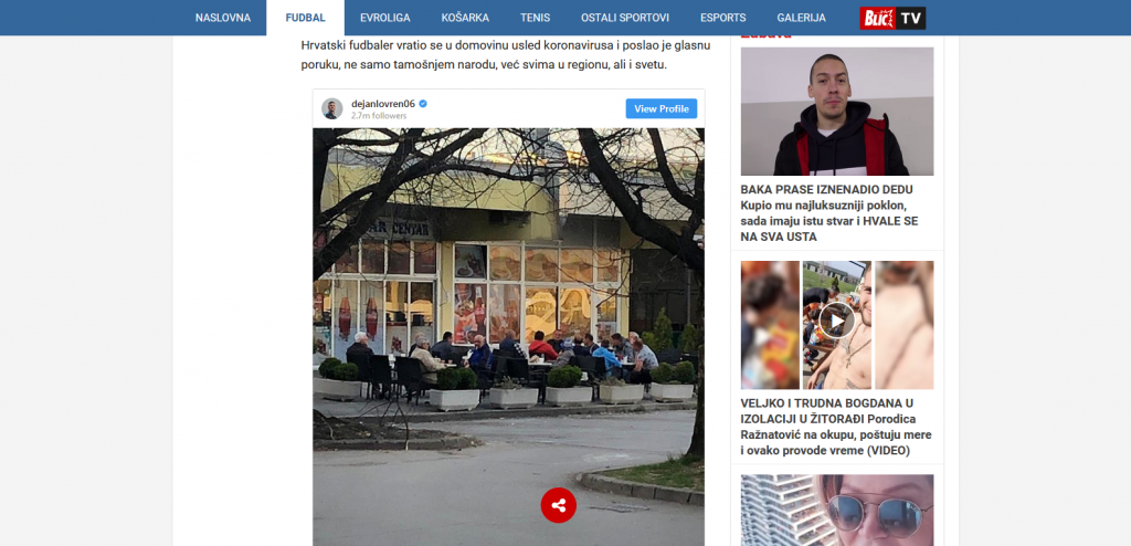 Internațional croat Dejan Lovren, mesaj virulent contra celor care nu respectă măsurile de combatere a coronavirusului: ”Nu aveți creier, nu aveți educație, nu aveți nimic”