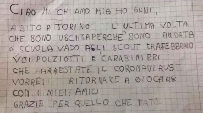 Scrisoarea unei fetiţe de 6 ani: „Arestaţi coronavirusul, vreau să mă întorc la joacă, cu prietenii mei”