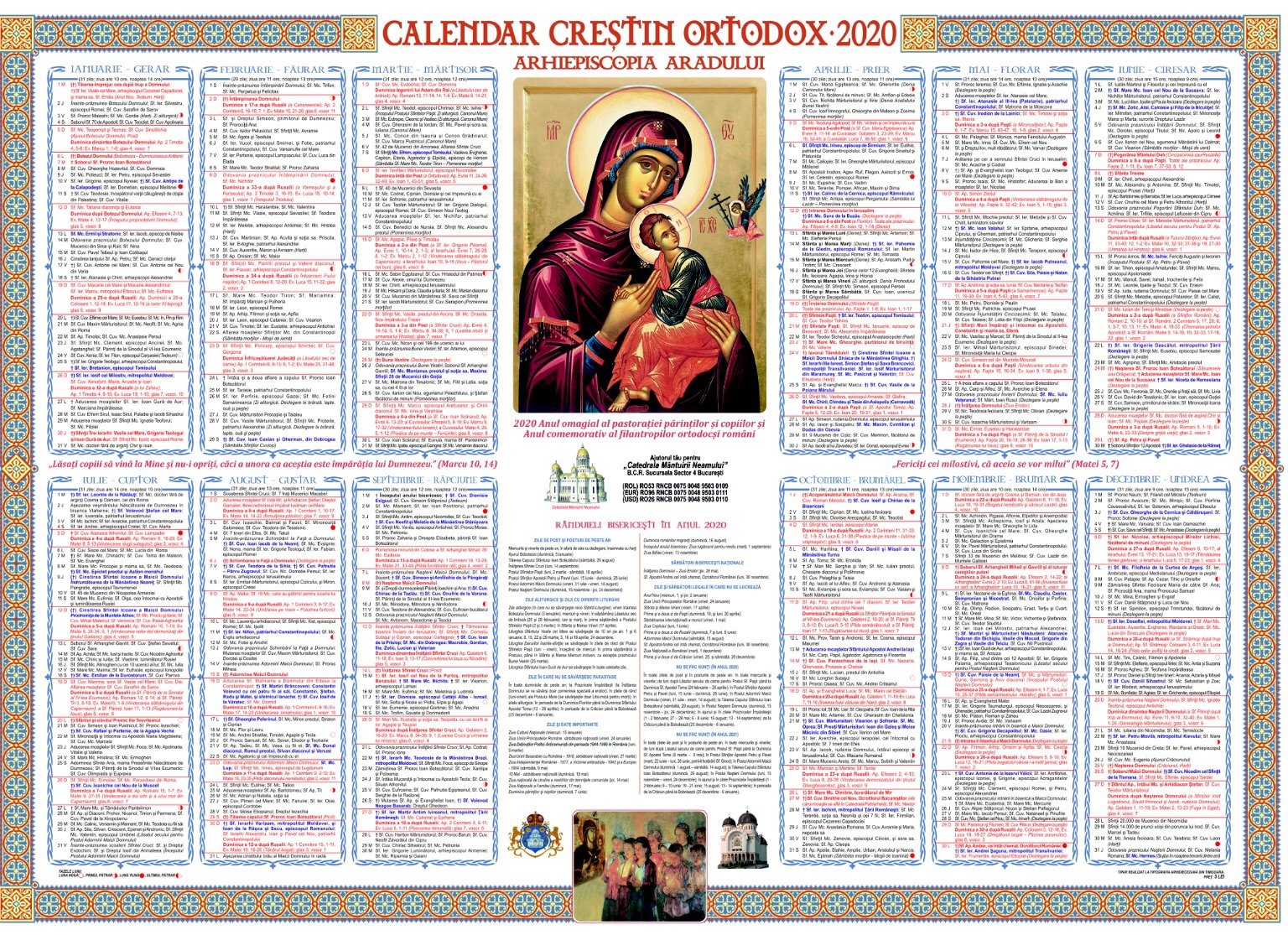 Calendar ortodox 2019 aprilie