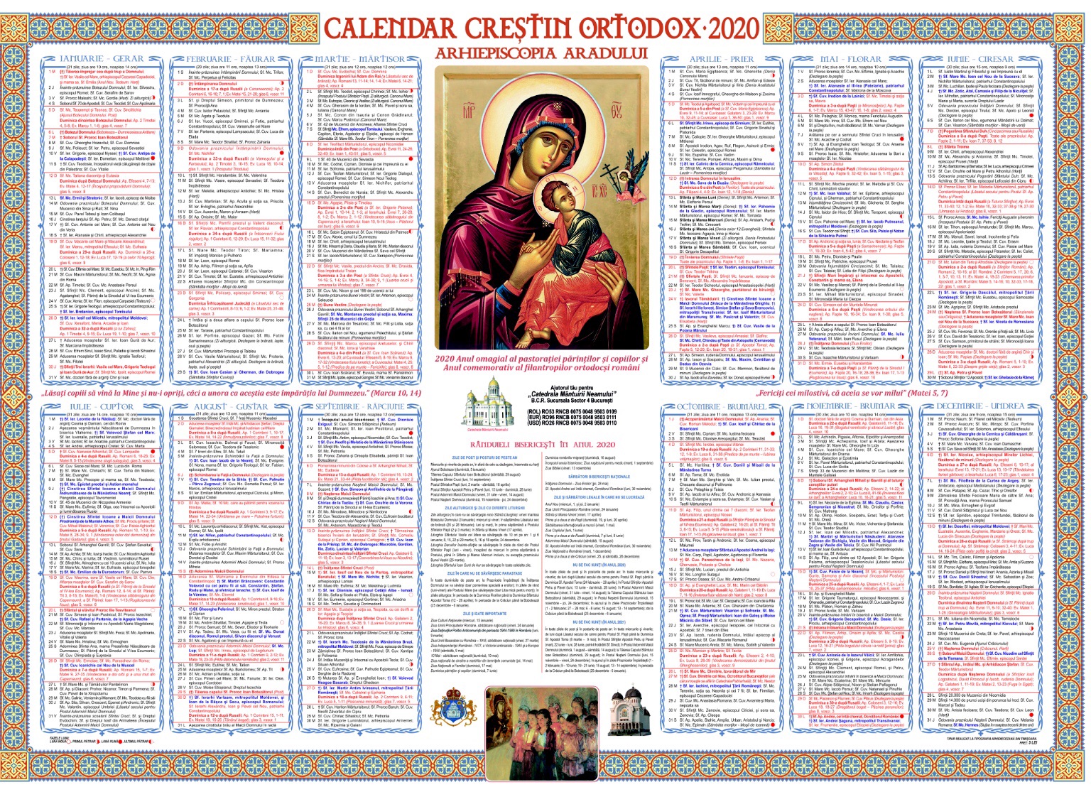 Calendar Ortodox 2020 SÄƒrbÄƒtori Religioase Din Fiecare LunÄƒ A Anului Libertatea