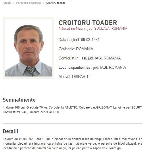 UPDATE | Un bărbat din Iași a ieșit să se plimbe prin oraș și nu s-a mai întors. Fiul: ”A fost găsit mort”