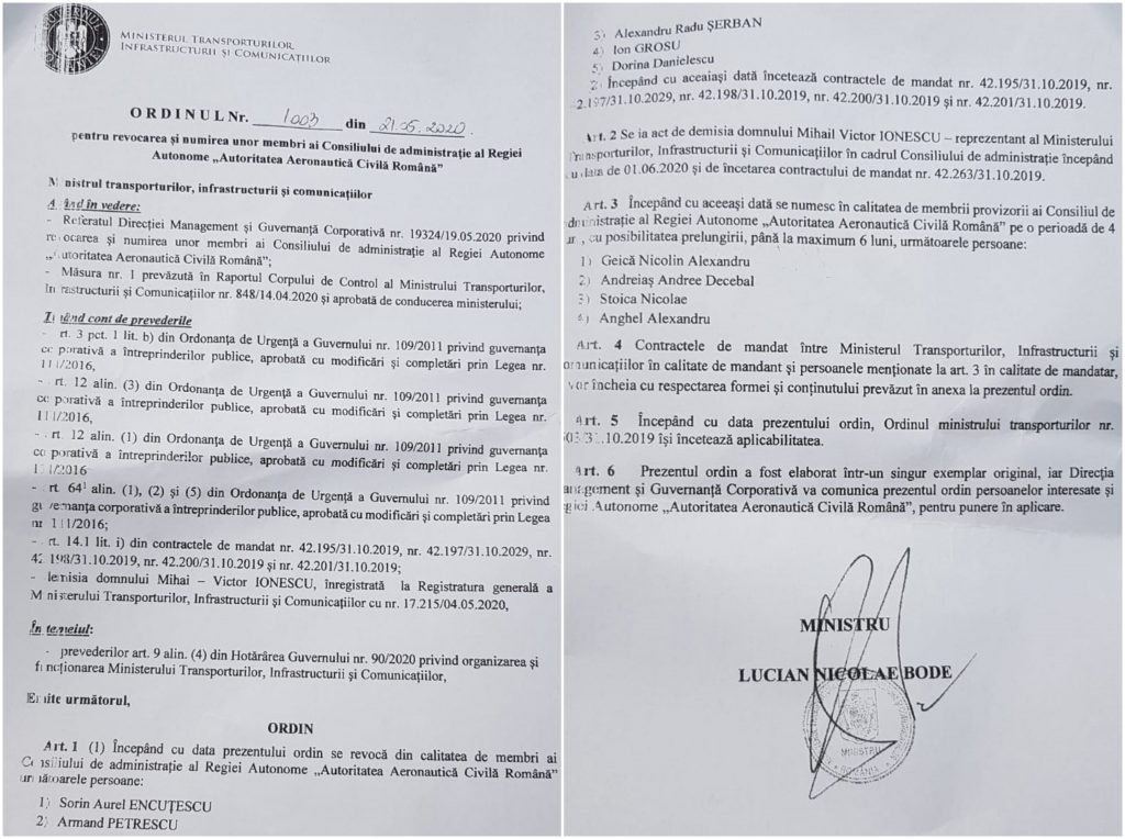 Conducerea Autorităţii Aeronautice, demisă de ministrul Bode. S-au fraudat examenele de piloți, iar șefii au făcut o ședință CA în care au luat 12.656 de lei fiecare