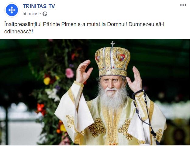 IPS Pimen a murit - prim plan cu IPS Pimen din Suceava