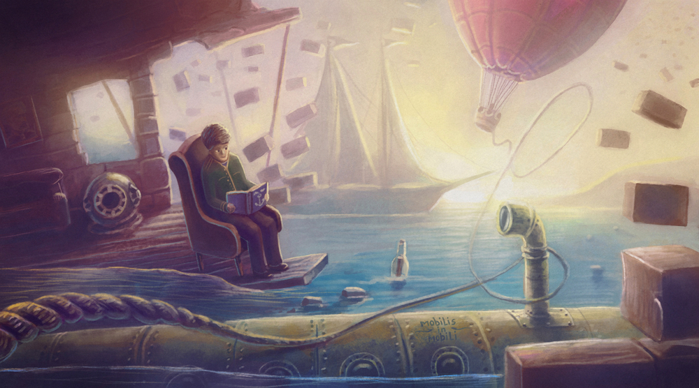 Jules Verne- ilustrație din cărți de Jules Verne