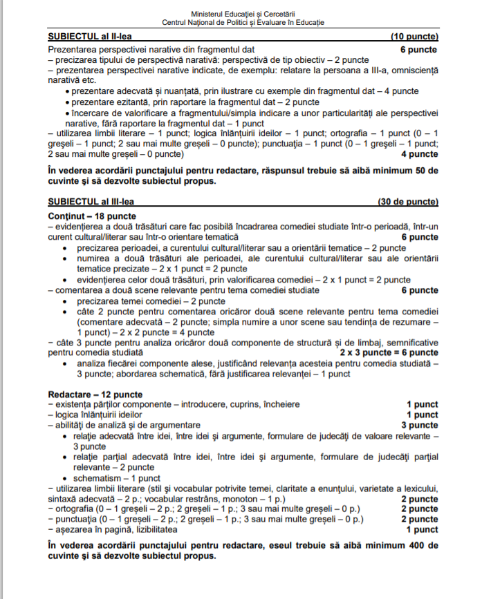 subiecte BAC 2020 - Limba și literatura română -profil real