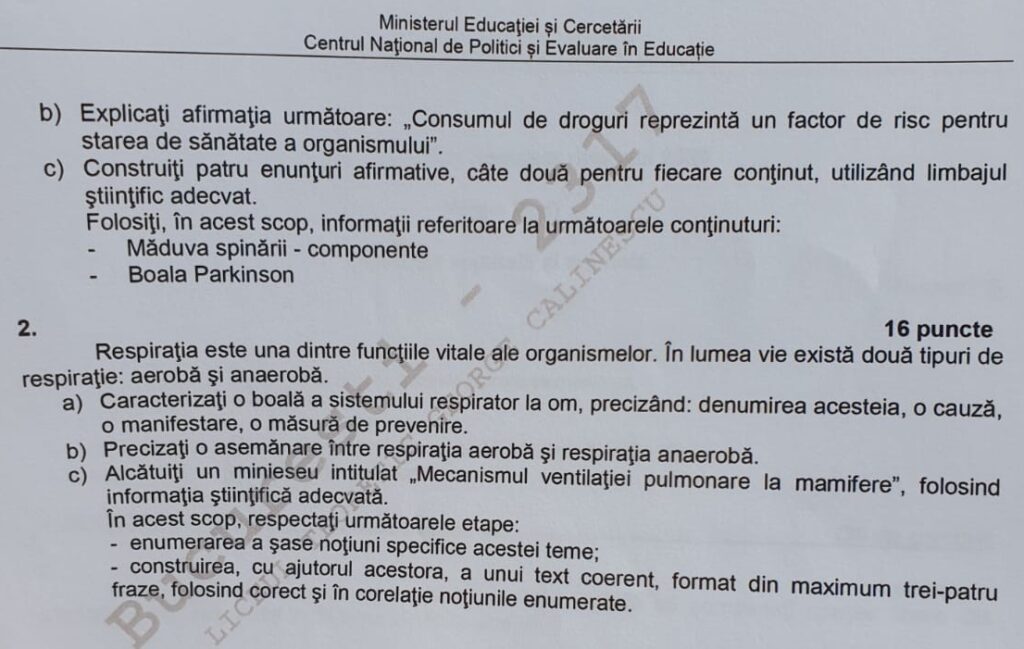 Subiecte BAC 2020. Ce subiecte au avut de rezolvat elevii în 2020
