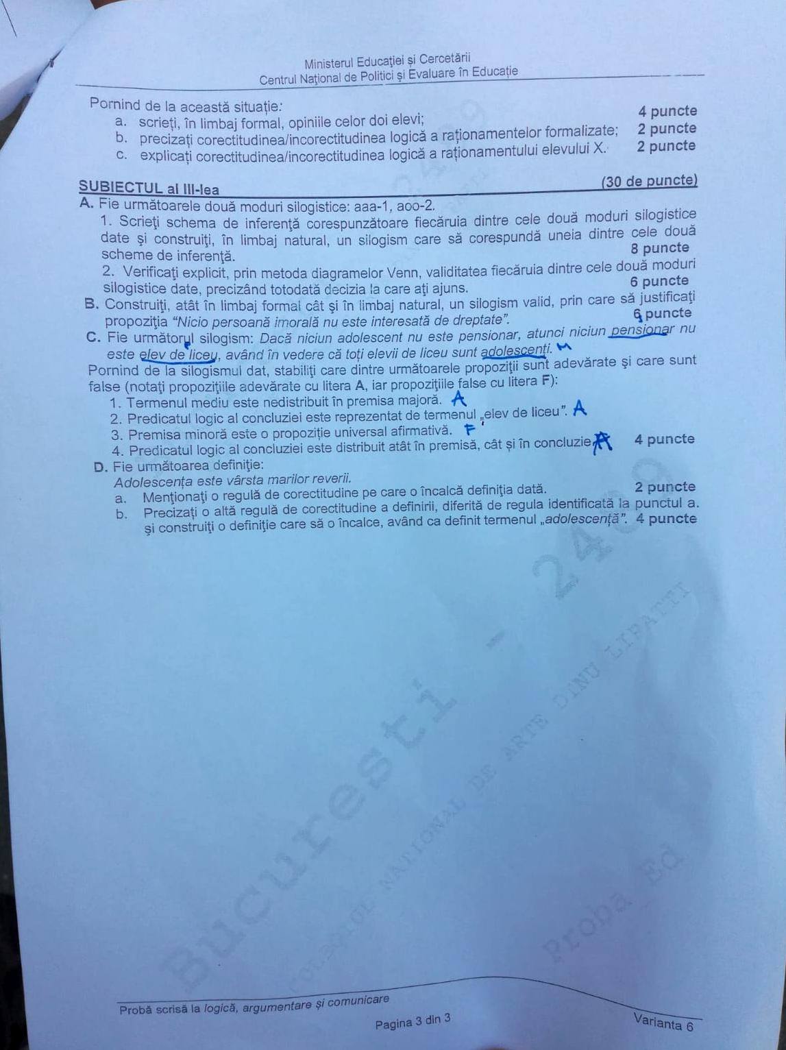 Subiecte BAC 2020. Ce subiecte au avut de rezolvat elevii în 2020