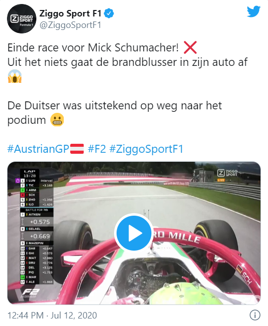 VIDEO | Formula 2: Mick Schumacher a ratat podiumul la Spielberg după ce i-a pornit extinctorul în cockpit. Pe ce loc s-a clasat fiul lui Michael Schumacher