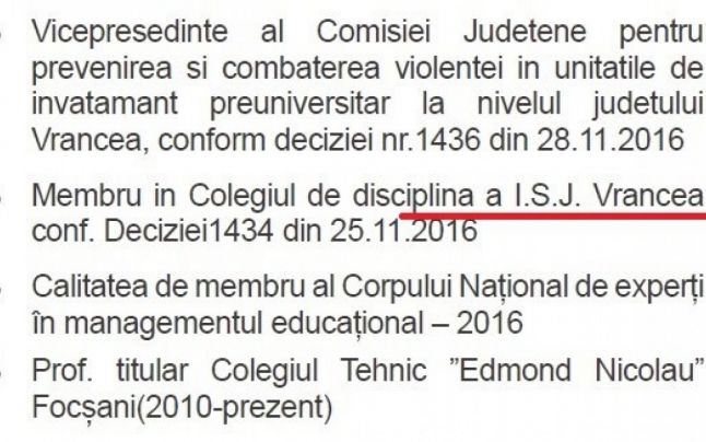 Șefa Inspectoratului Școlar Vrancea și-a șters CV-ul de pe site-ul instituției, după ce documentul plin de greșeli gramaticale a fost făcut public