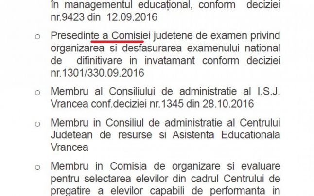 Șefa Inspectoratului Școlar Vrancea și-a șters CV-ul de pe site-ul instituției, după ce documentul plin de greșeli gramaticale a fost făcut public