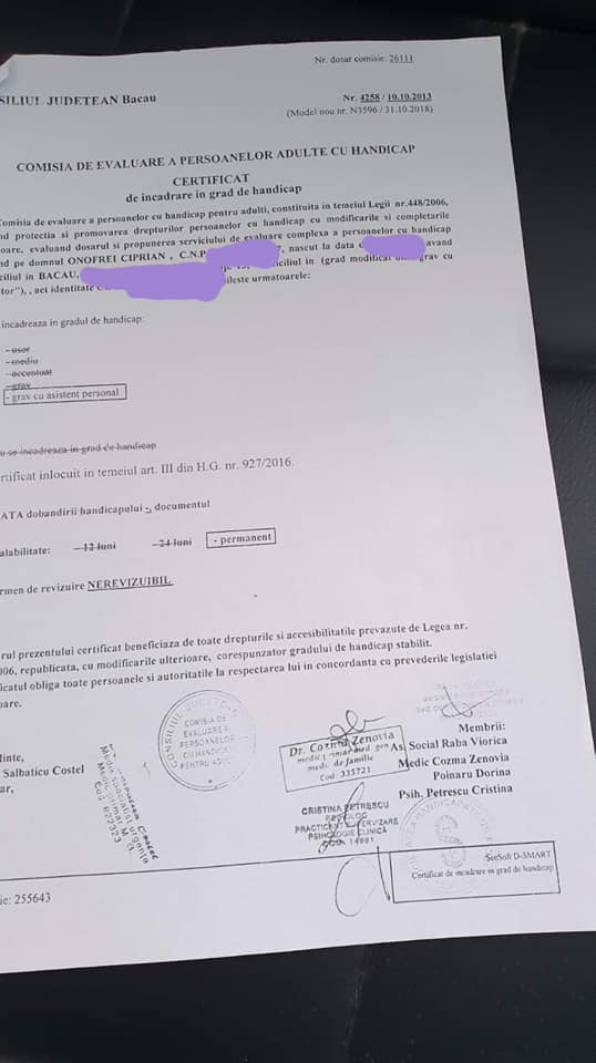 Un BÄƒrbat Orb Din BacÄƒu Considerat Suspect CÄƒ Vede Trebuie SÄƒ TreacÄƒ Din Nou Prin Comisii È™efa Dgaspc Domnul UtilizeazÄƒ È™i Permis De Conducere Auto Libertatea