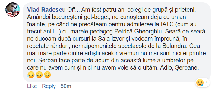 A murit actorul Şerban Celea. Avea 68 de ani