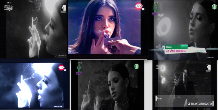 Un clip în care Roxen fumează este difuzat pe canalele muzicale fără respectarea măsurilor de protecție a minorilor