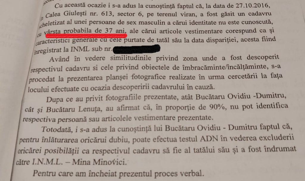 De ce a susținut Poliția, timp de trei ani, că un cadavru de peste 70 de ani, care are datele vestimentare ale unui bătrân dispărut, este al cuiva "de 37 de ani"?!