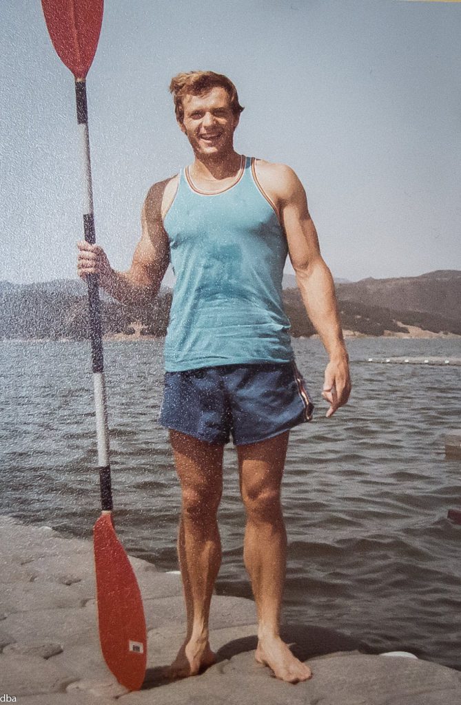 Vasile Dîba, la Jocurile Olimpice de la Los Angeles, din 1984. A ieșit pe locul al patrulea la kaiac individual 500 de metri și al șaptelea la proba de 1.000 de metri. Foto: Vasile Dîba / Facebook