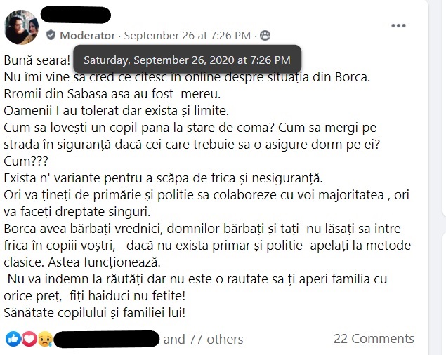 Metoda Bolintin. Românii dintr-un grup de Facebook propun expulzarea sau chiar incendierea romilor dintr-o comună din Neamț