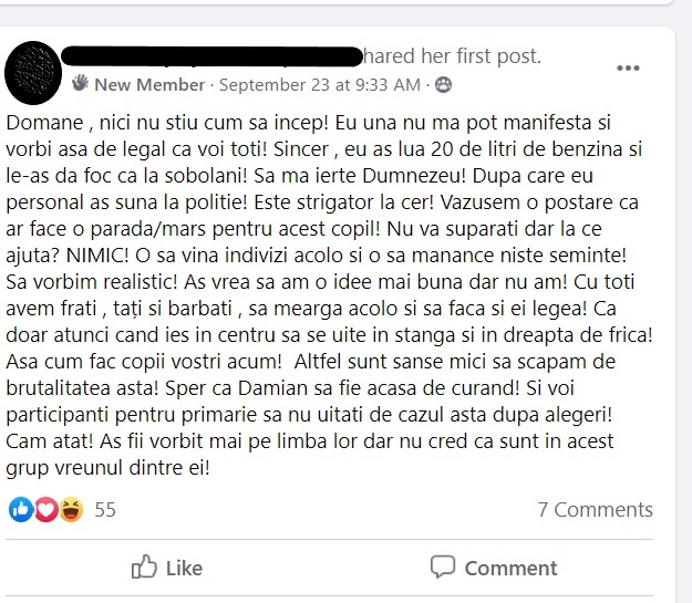 Metoda Bolintin. Românii dintr-un grup de Facebook propun expulzarea sau chiar incendierea romilor dintr-o comună din Neamț