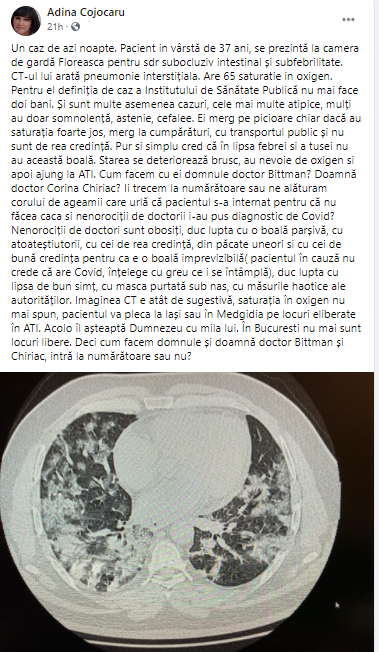 Mesajul unui medic despre cazul unui tânăr din București infectat cu COVID-19, care ar urma să fie transferat la Iași: “Acolo îl așteaptă Dumnezeu cu mila Lui”