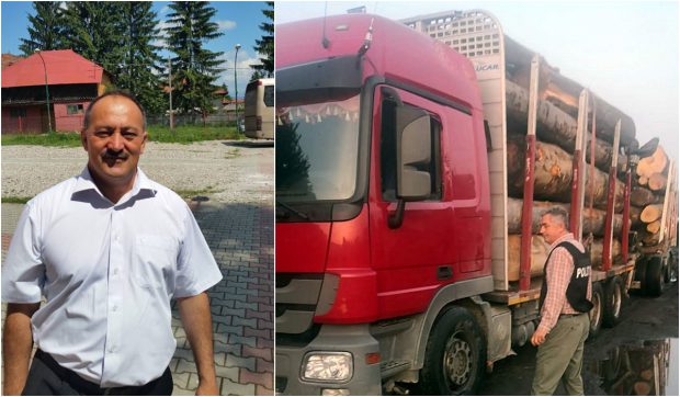 Primarul PSD din Vlădești, Cristian Dică Hristu, prins la volanul unui camion cu lemne de furat