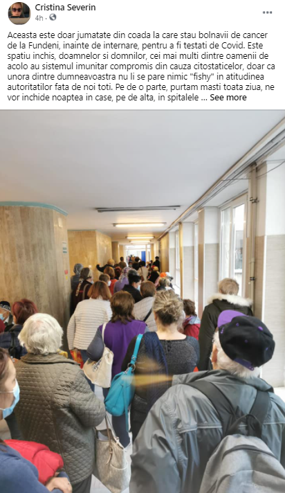 Aglomerația la ușa spitalului devine o imagine la ordinea zilei, iar unitățile medicale nu au soluții. Managerul Institutului Oncologic: „Mă apucă groaza că vine iarna”