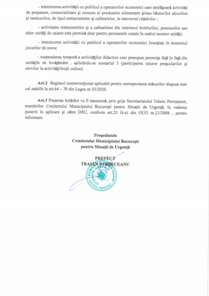 Restricțiile care intră in vigoare de la miezul nopții, în București. Masca rămâne obligatorie în aer liber
