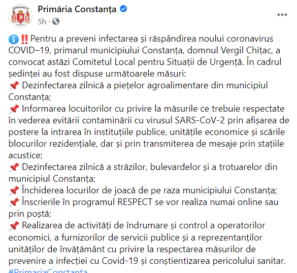 În orașul Constanța nu s-a impus carantina, deși rata de infectare este de peste 7 la mia de locuitori, însă DSP monitorizează situația