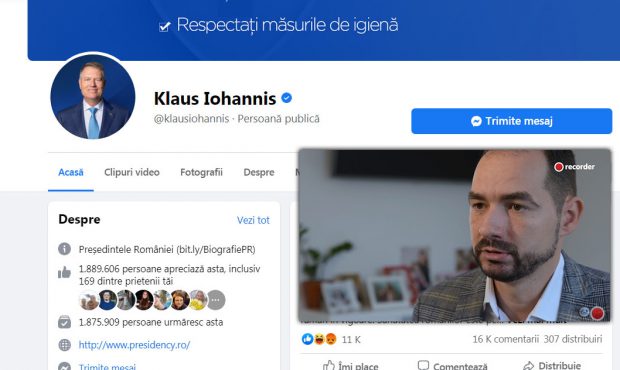 Klaus Iohannis, asediat pe Facebook cu filmul Recorder, după ce a spus că nu cunoaște cazul directorului înlăturat de PNL