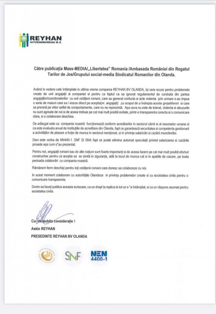 Agenția olandeză își cere scuze pentru managerul care a bătut crunt un muncitor român