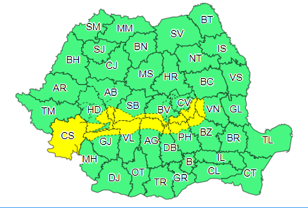 Cod portocaliu de viscol şi ninsoare în zonele montane din mai multe județe din țară