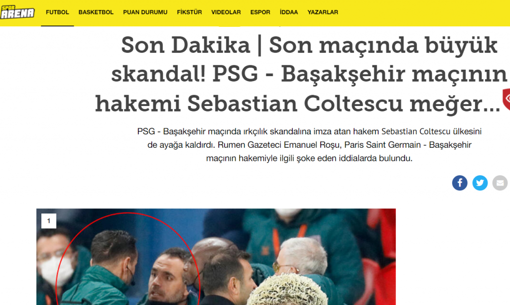 Presa din Turcia, reacție virulentă după scandalul generat de Sebastian Colțescu: „Arbitrul rasist merită o pedeapsă istorică”