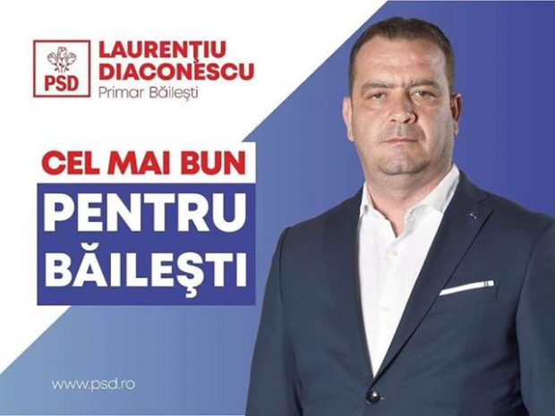 Fostul candidat la Primăria Băilești, consilierul local PSD Laurențiu Alin Diaconescu, condamnat definitiv la închisoare pentru trafic de droguri de mare risc