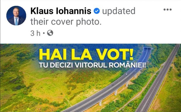 Iohannis, îndemn la vot în seara de dinaintea alegerilor. Mesajul e scris cu fontul și culorile PNL