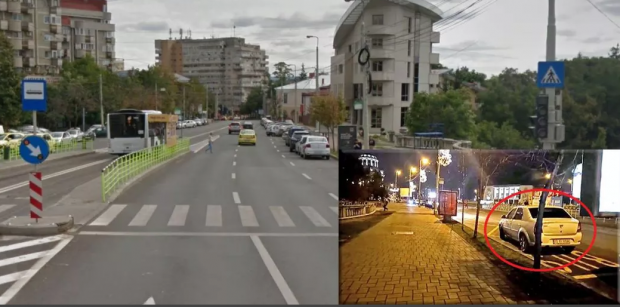 Polițiști din Iași, surpinși cu mașina staționată neregulamentar, să prindă șoferii în trafic. IPJ: ”Cei sancționați se pot adresa intanței”