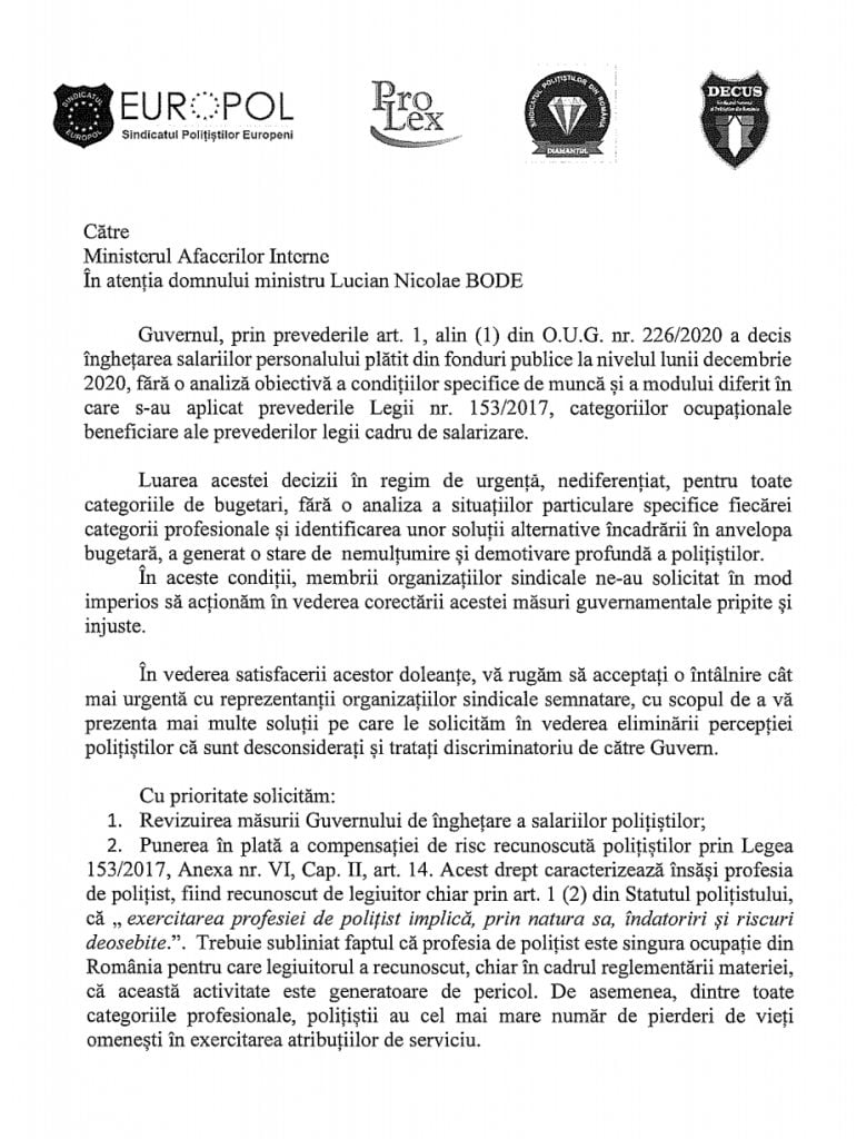 Polițiștii din mai multe sindicate nu mai dau amenzi, ci doar avertismente, în semn de protest față de înghețarea salariilor