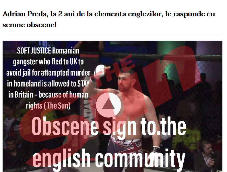 Un român povestește cum a fost agresat în Londra de Adrian Preda, unul dintre liderii clanului Luptătorilor, dat în urmărire în România
