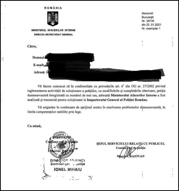 DOCUMENT. Poliția Constanța și DIICOT știau despre caii abuzați ai procurorului Țucă din Techirghiol, dar nu au făcut nimic!