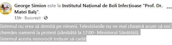 George Simion, liderul AUR, protest în fața Ministerului Sănătății după incendiul de la Matei Balș: "Sistemul trebuie să cadă!”