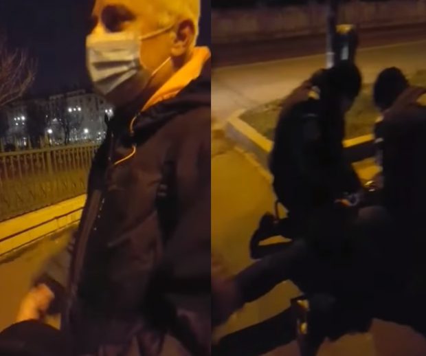 VIDEO | Un bucureştean a fost pus la pământ de jandarmi, după ce a fost surprins fără mască şi a refuzat legitimarea