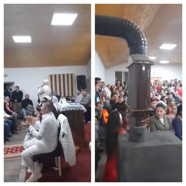 VIDEO | Botez cu zeci de oameni într-o biserică din Alba. Pastorul, amendat cu 5.000 de lei