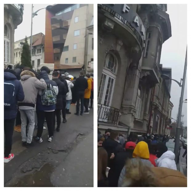 VIDEO | Aglomerație la un fast-food din București. Coadă de sute de persoane pentru burgeri gratis