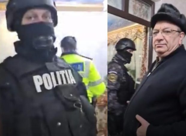Iulian Dumitru, fostul primar din Slobozia Bradului, săltat de mascați după ce a plecat cu un laptop din primărie. Momentul, surprins live pe Facebook